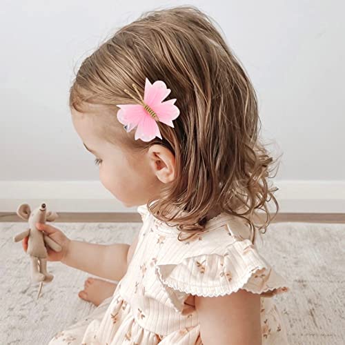 Oaoleer Hair Clips, 10PCS Mini Butterfly Hair Barrettes, 2" Tulle Mesh, Colorful Butterfly Hair Accessories for Baby Girls Women Halloween Cosplaying Party Decor - Image 2