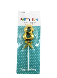 AL QADAH PLASTIC CAKE TOPPER NUMBER [8] 20CM.GOLDEN COLOR  - Image 3
