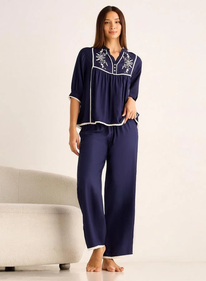 سبلاش فيڤ طقم بيجامة بلوزة وبنطلون فيسكوز