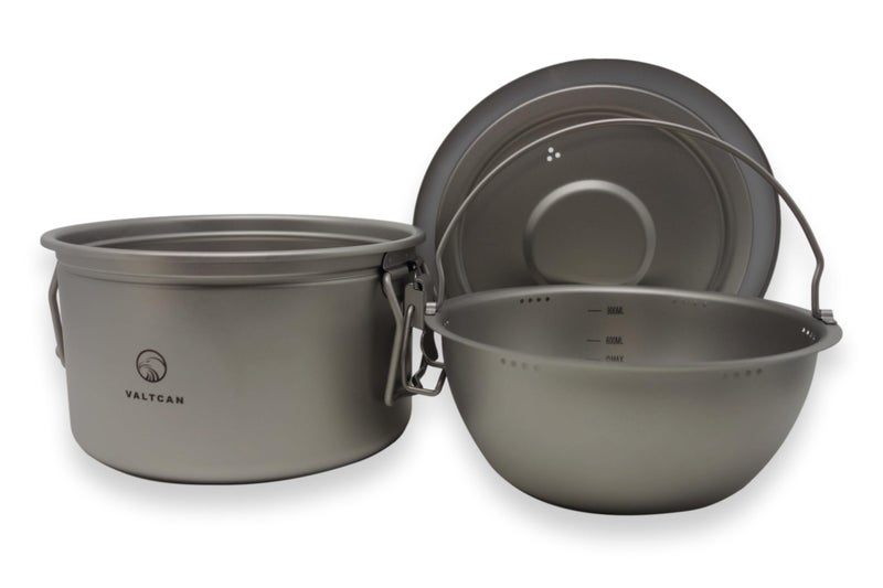 Valtcan 2000ml Titanium Rice Cooker Pot with Locking Lid 67 fl oz, Grade 1 No Coating PFAS-Free, Inner Pot with Measurement Marks, Ultralight 589g Camping Cookware for Backpacking Home Kitchen - Image 4