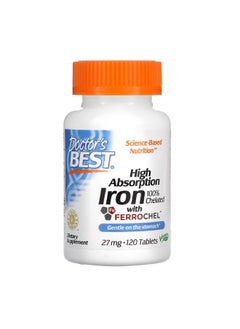 Doctor's Best High Absorption Iron with Ferrochel 27 mg 120 Tablets  - Image 1