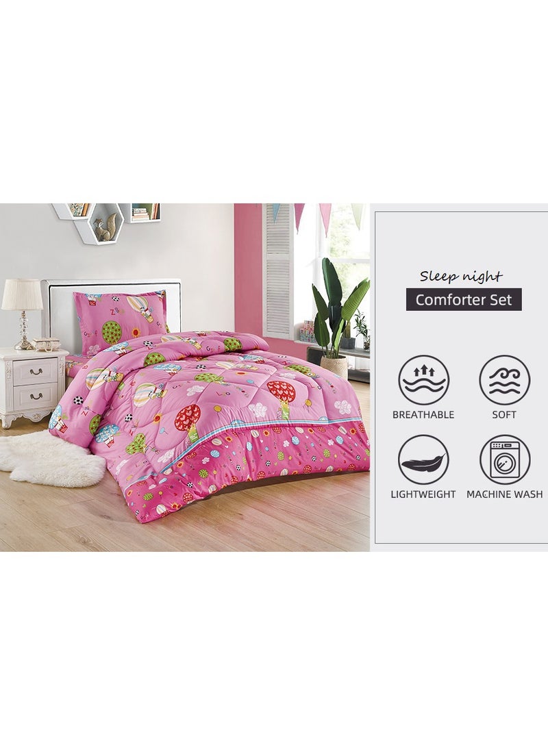 Sleep night 3-Piece kids Medium Filling Comforter set Reversible Bed Set Single Size 160x210 cm for Boys & Girls - Image 5