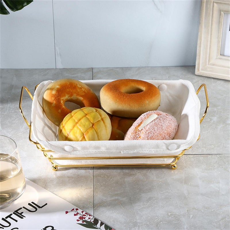 Sthrucrack Gold Baskets for Bread Serving, Parties Gold Wire Basket for Fruit Vegetables Bread (2) - Image 4