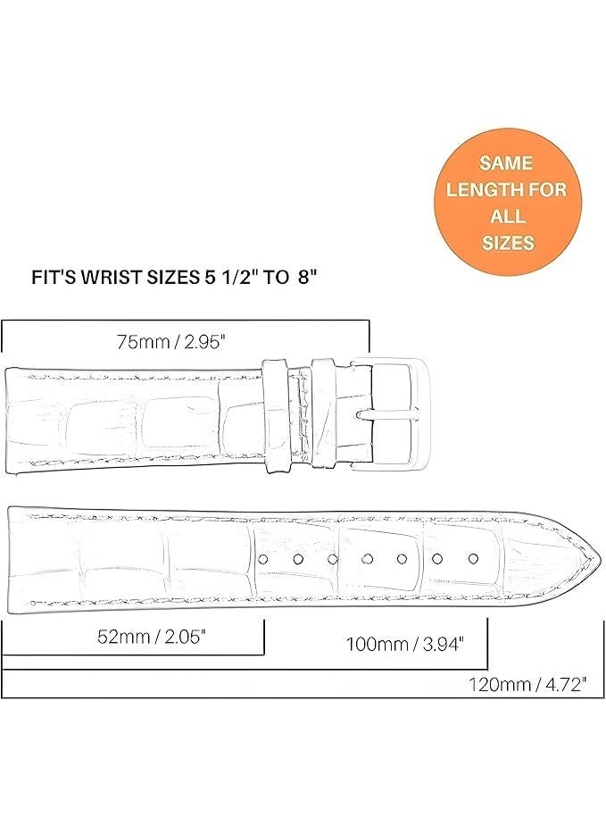 22mm Genuine Leather Replacement Watch Band Compatible with Samsung Watch, Huawei Watch 3, Gear S3, Huawei Watch 3/3 Pro/GT2 (46mm)/GT2 Pro/GT2e - Black - Image 4