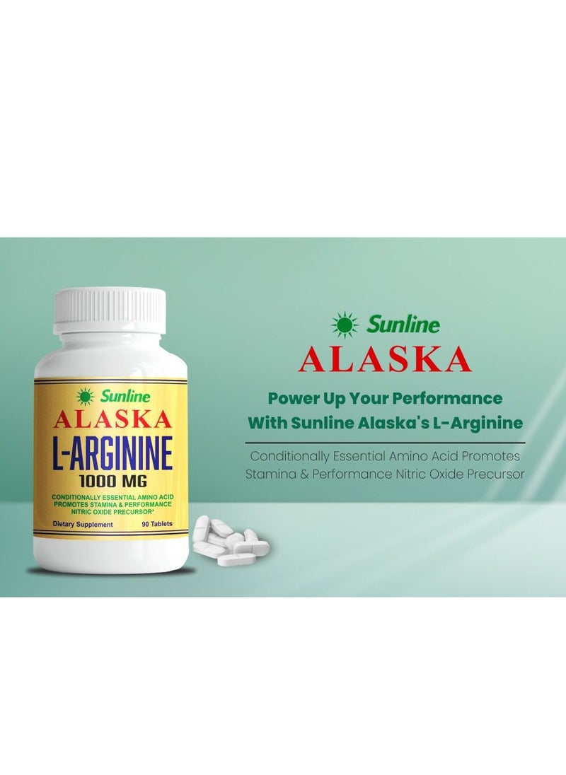 Sunline - Sunline Alaska L-Arginine 1000 mg, 90 Capsules - Nitric Oxide Precursor for Vascular Health - Image 1