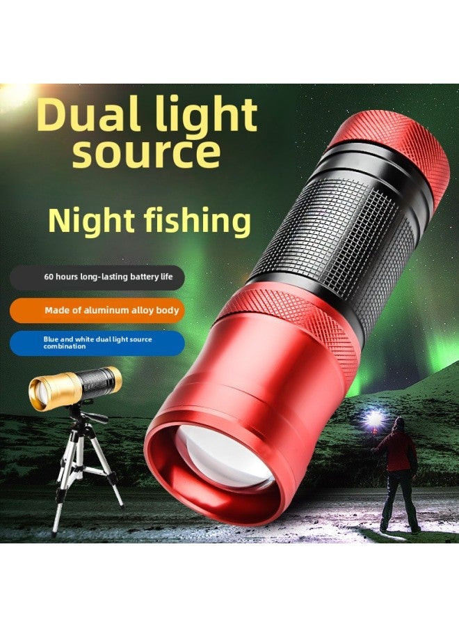 إسكدنيا Vertex 2020 Night Fishing Lights Blue And White Focusing Digital Fishing Lights Rechargeable Blue Light Manufacturers Direct Sales-Color:Lamp + Charger + Fishing Chair Bracket + Packaging - Image 2