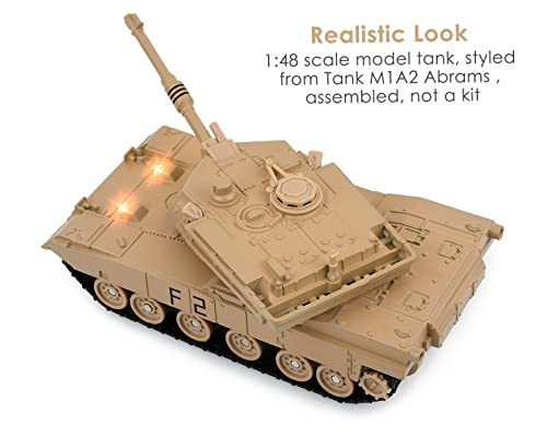 DS.DISTINCTIVE STYLE DS DISTINCTIVE STYLE 148 Scale Metal Tank Model M1A2 Abrams Main Battle Tank Toy Plastic Model with Sound and Light - Image 5