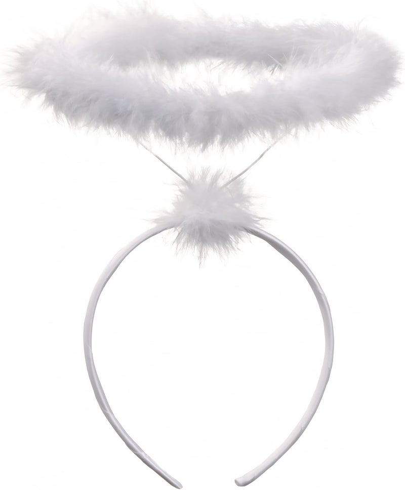 Funcredible White Angel Halo Headband – Feathered Halo Costume Accessory for Adults - Image 1