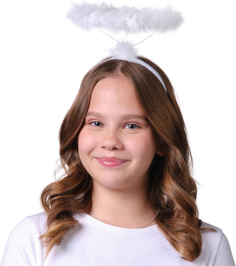 Funcredible White Angel Halo Headband – Feathered Halo Costume Accessory for Adults - Image 5