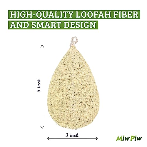 Miw Piw Natural Loofah Dish Sponge Pack 3 Vegetable Scrubber for Kitchen -100% Biodegradable Compostable Dishwashing Scouring Pad Zero Waste Plastic Free Eco Friendly Sustainable - Image 2