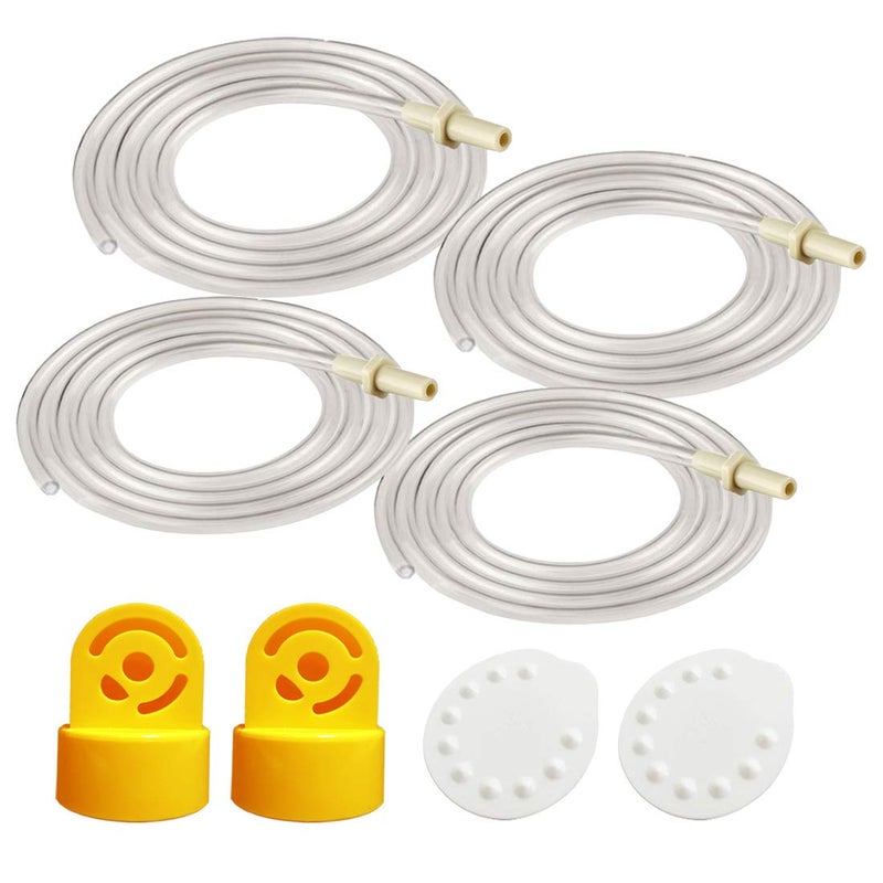 Maymom Tubing Compatible with Medela Replacement Tubing Two Packs 4 Tubes 2 Valves and 2 Membranes for Medela Pump in Style Advanced Breast Pump Released After Jul 2006Retail Pack Made by Maymom