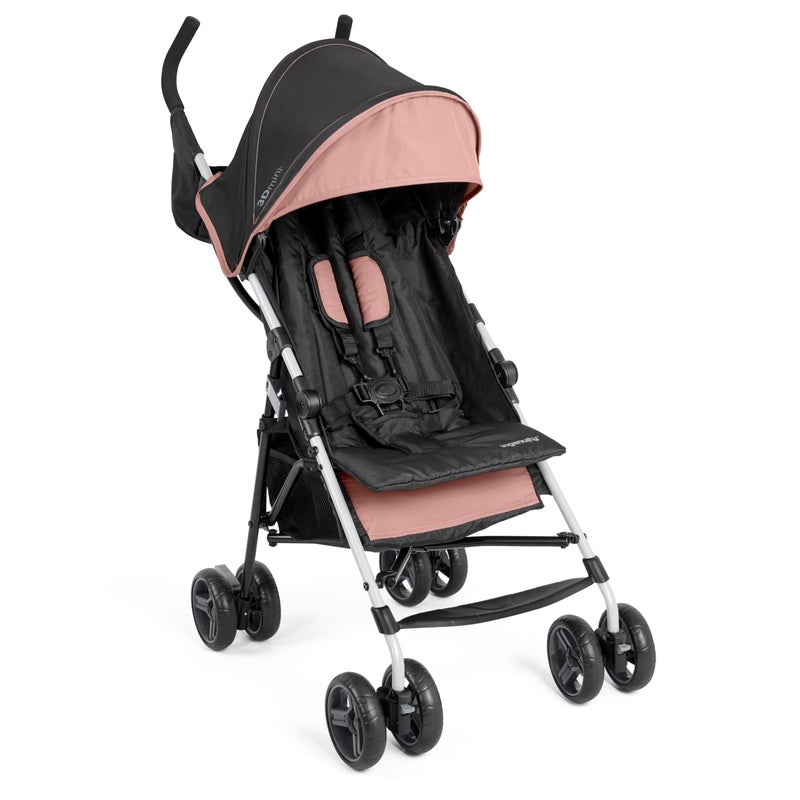 Ingenuity 3D Mini Convenience Stroller â€“ Lightweight Stroller, Compact Fold, Multi-Position Recline, Canopy with Pop Out Sun Visor and More â€“ Umbrella Stroller for Travel, Dusty Rose Pink - Image 1