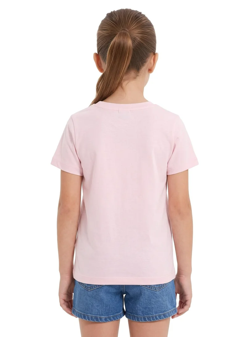 ديزني Disney Stitch Graphic Print T-Shirt for Girls | Short Sleeve Crew Neck Casual Cotton Tee