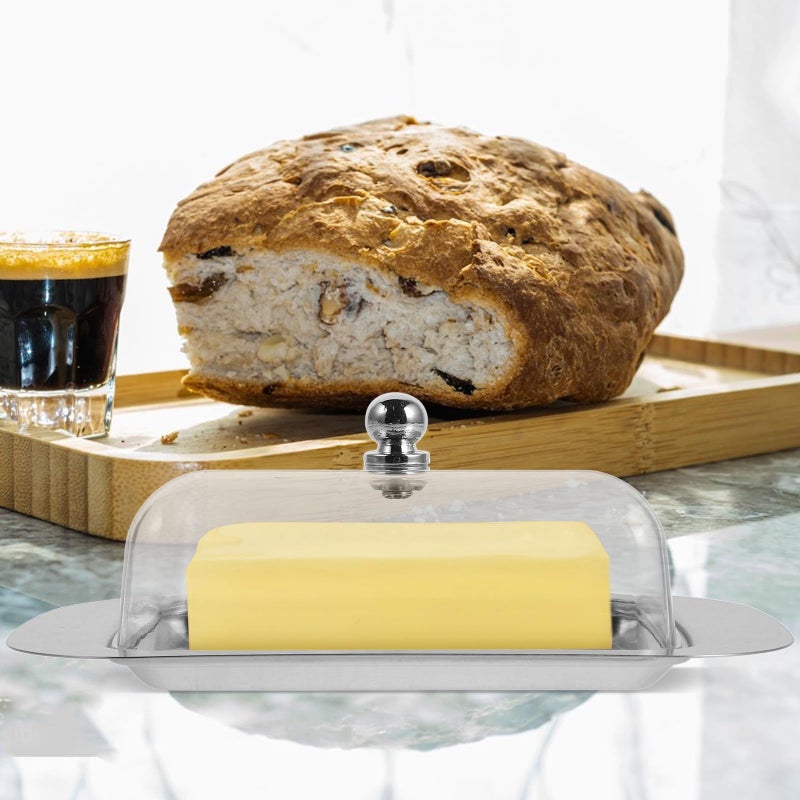 Stainless Steel Butter Dish With Lid Refrigerator Container For Cheese And Kitchen Storage - Image 5