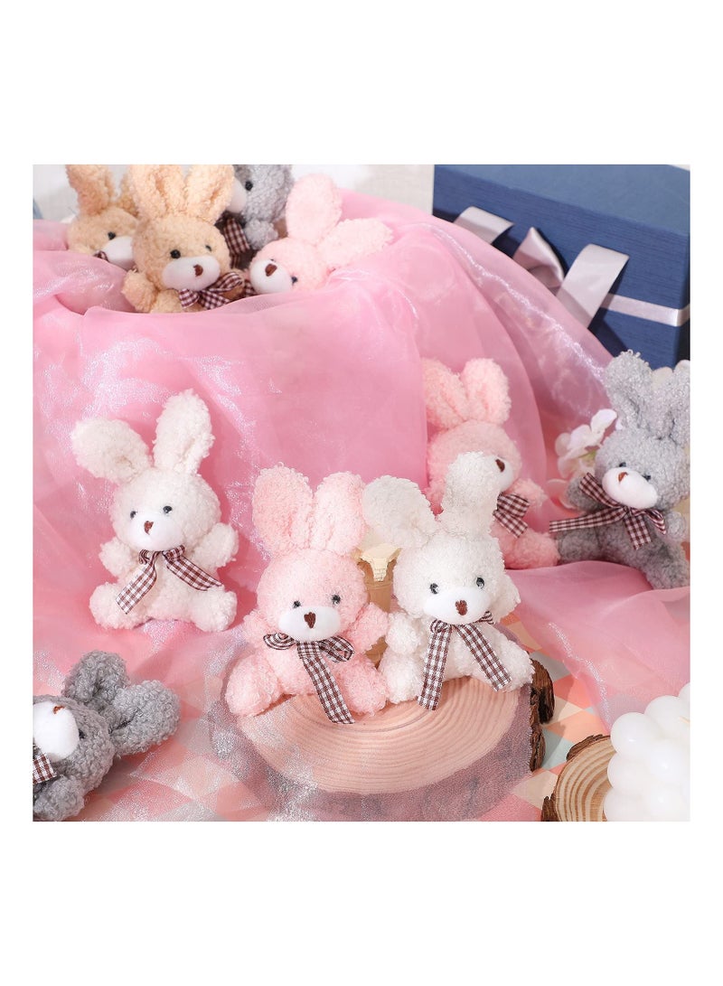 SYOSI 12 Pcs 4 Inch Mini Plush Stuffed Animal Bear Bunny Koala Jointed Furry Doll Toys for DIY Keychain Gifts Birthday Wedding Party Favors - Image 5