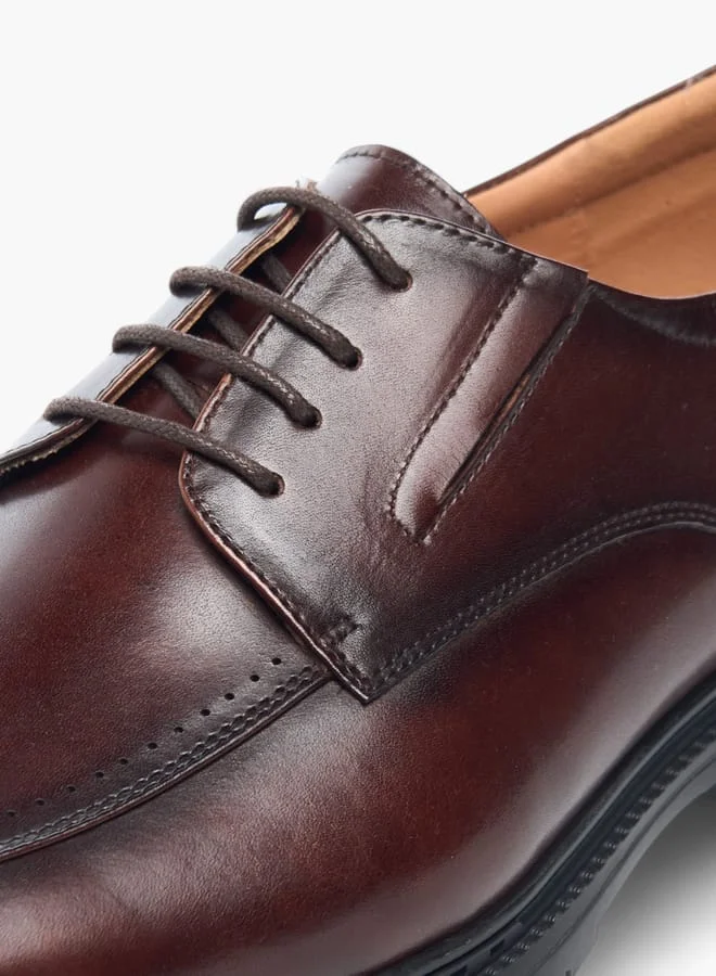 Le Confort Mens Solid Derby Shoes With Lace-Up Closure