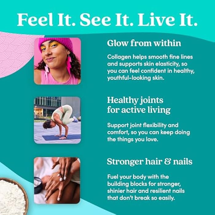 Further Food Unflavored Collagen Peptides Powder Stick Packs - 100% Grass-Fed, Hydrolyzed Type 1 & 3, 20g of Collagen per Serving, Supports Skin, Hair, Nails & Joints, 8.47 Oz - Image 3