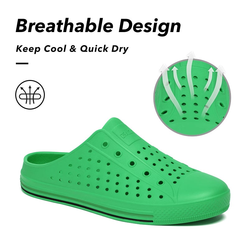 SAGUARO Women's Men's Garden Clogs Shoes Casual Slippers Unisex Quick Drying Sandals Summer Anti-Slip Beach Shoes Light Green 6.5 Women/4.5 Men - Image 4