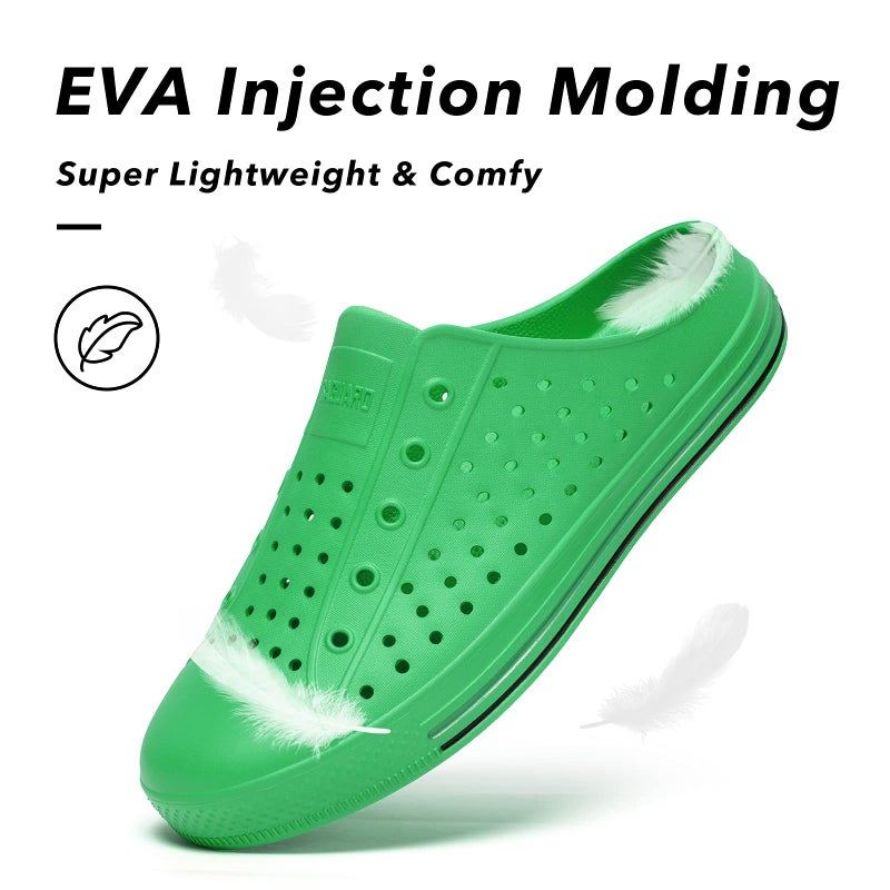 SAGUARO Women's Men's Garden Clogs Shoes Casual Slippers Unisex Quick Drying Sandals Summer Anti-Slip Beach Shoes Light Green 6.5 Women/4.5 Men - Image 3
