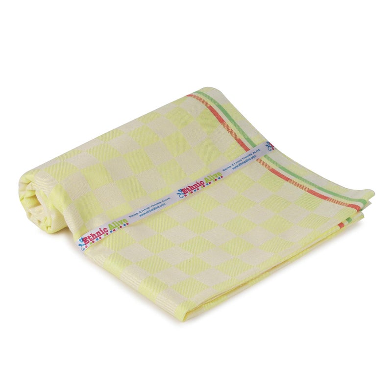 EthnicAlive 3D Print Bhagalpuri Gamcha Towels|Light Weight Gamcha Towels for Men & Women Large Size Angocha|Quick Absorption & Faster Drying Towel Gamcha Yellow (Size 162x86cm) Pack of 2 - Image 2