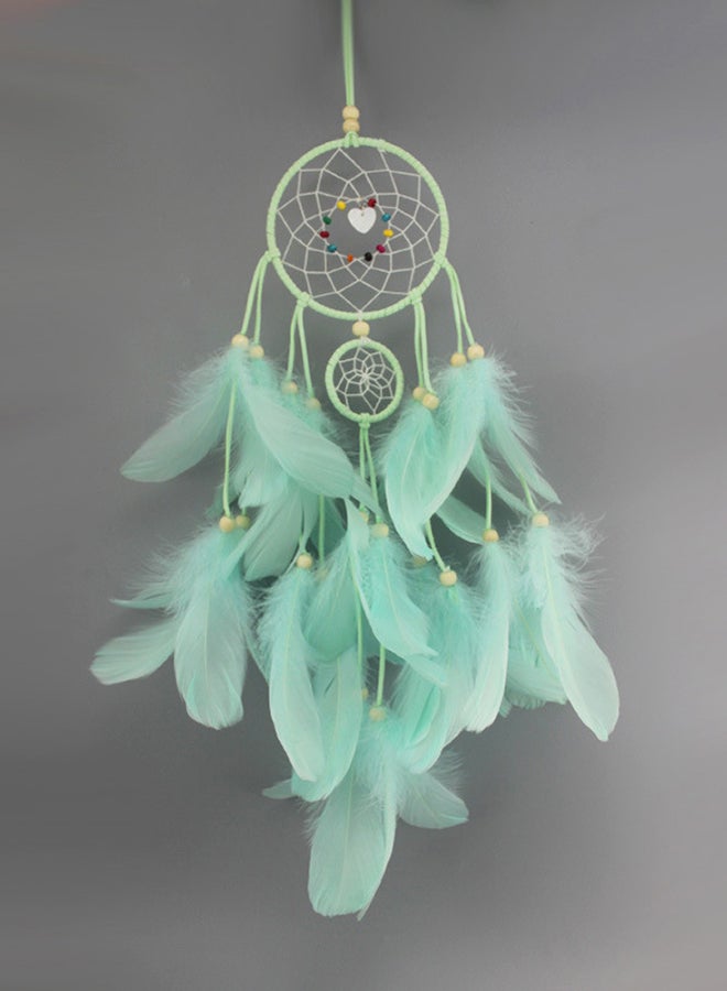 NIBEMINENT Feather Dream Catcher Portable Handmade Wall Hanging Green 50grams