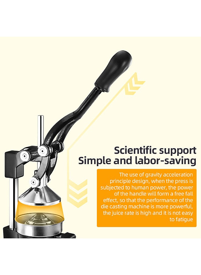 Hand Press Juicer Machine Kitchen Cast-Iron Orange Juice Squeezer Commercial Heavy-Duty Countertop Stainless Steel Sturdy Manual Citrus Press  - Image 3