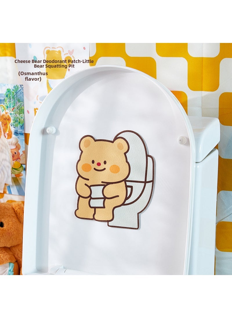 Self-Adhesive Toilet Deodorizer Scented Stickers Bear Squat Pit [Osmanthus Flavor]]