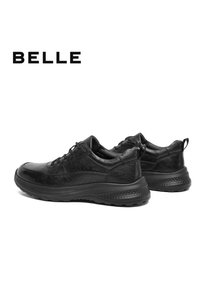 Belle Men's Casual Leather Business Sports Shoes A1354am5 Black Single Layer 2 43 - Image 3