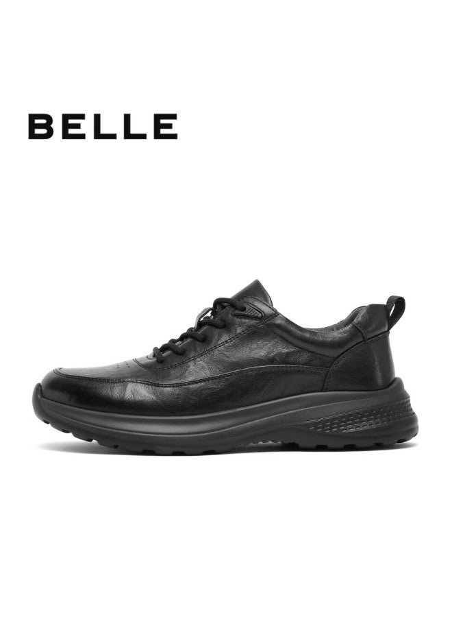 Belle Men's Casual Leather Business Sports Shoes A1354am5 Black Single Layer 2 43 - Image 1