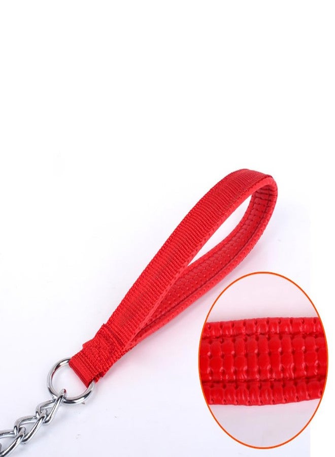 جي شلو طوق معدني للكلاب، طوق متين للحيوانات الأليفة، طوق مضاد للعض، طوق للجراء، سلسلة مقاومة للمضغ، حبل جر للحيوانات الأليفة بمقبض مبطن للكلاب الصغيرة والمتوسطة - Image 3