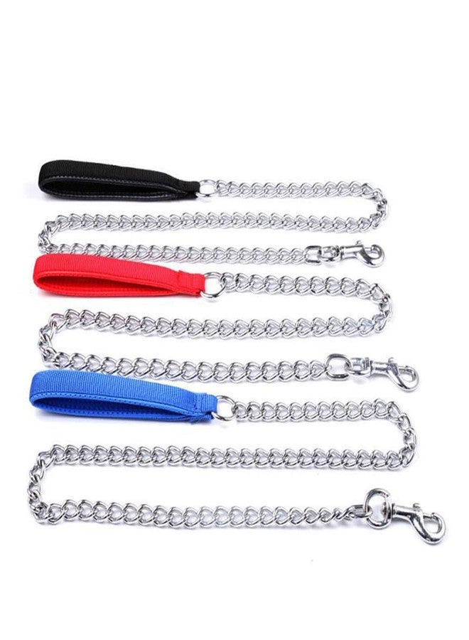 جي شلو طوق معدني للكلاب، طوق متين للحيوانات الأليفة، طوق مضاد للعض، طوق للجراء، سلسلة مقاومة للمضغ، حبل جر للحيوانات الأليفة بمقبض مبطن للكلاب الصغيرة والمتوسطة - Image 2