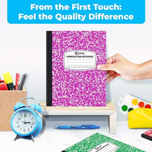 Rosmonde 5 Pack Composition Notebooks College Ruled, 200 No Bleed Pages (100 Sheets) 9-3/4x7-1/2 Notebooks for Work, Back to School Supplies for College Students, Notebooks for Women, Colors May Repeat - Image 4