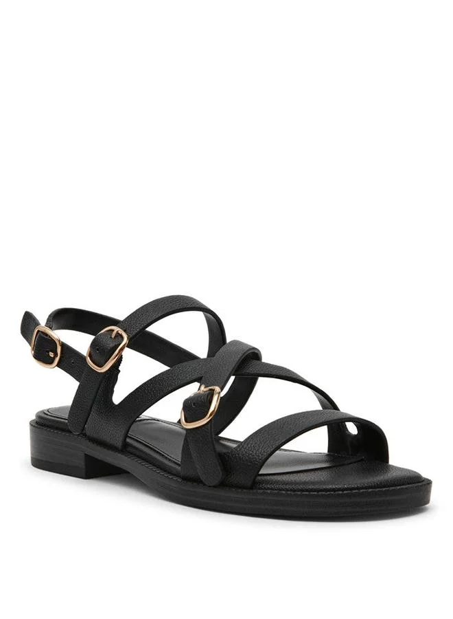 Isela Black Women's Flat-Casual Sandals