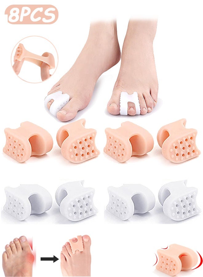 MXN 4 Pairs Toe Separators for Women & Men - Soft Gel Hammer Toe Splints Thick Toe Straighteners for Curled Toes, Claw Toe, Crooked Toe, Hammer Toes - Breathable and Durable - Image 1