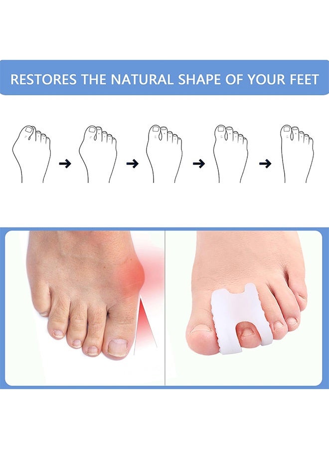 MXN 4 Pairs Toe Separators for Women & Men - Soft Gel Hammer Toe Splints Thick Toe Straighteners for Curled Toes, Claw Toe, Crooked Toe, Hammer Toes - Breathable and Durable - Image 3