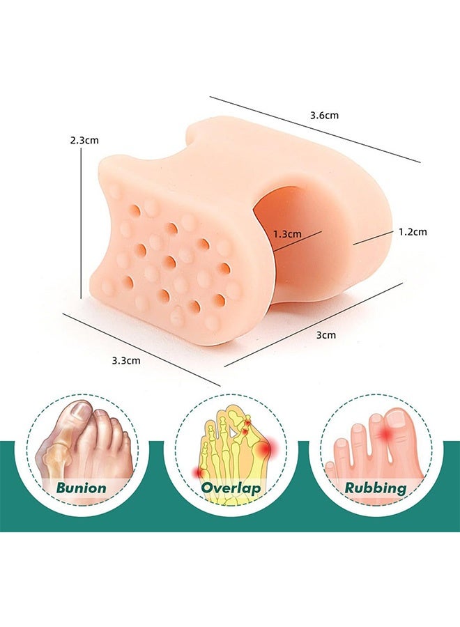 MXN 4 Pairs Toe Separators for Women & Men - Soft Gel Hammer Toe Splints Thick Toe Straighteners for Curled Toes, Claw Toe, Crooked Toe, Hammer Toes - Breathable and Durable - Image 2