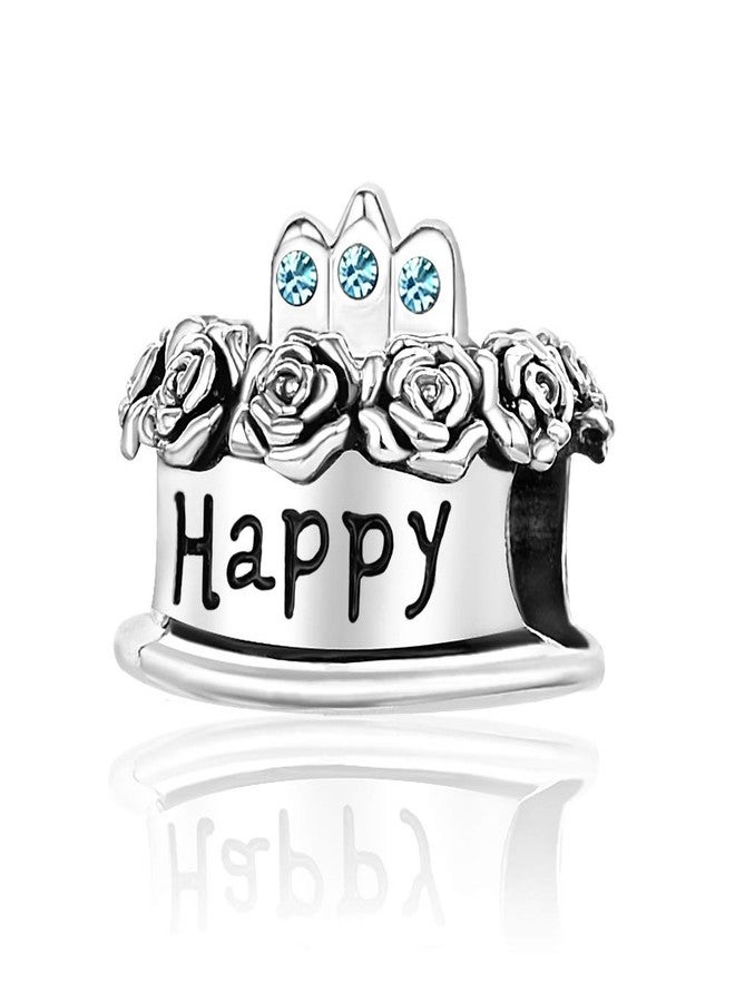 MiiFort March Blue Birthstones Birthday Charm Compatible with Pandora Charms Moments Bracelets Cake Candle Crown Cubic Zirconia - Image 2