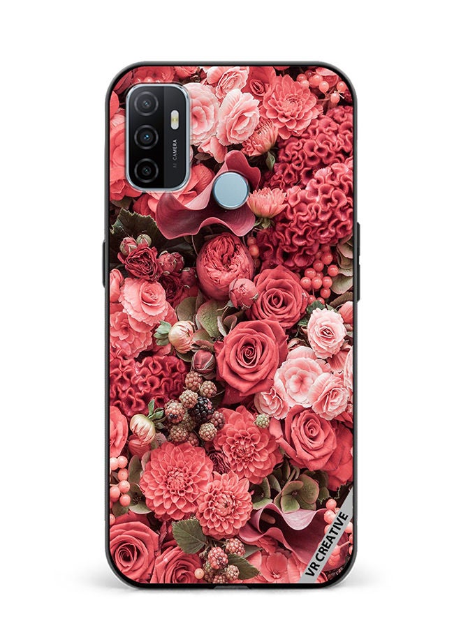 VR CREATIVE Protective Case Cover For Oppo A53 Rose Design Multicolour - Image 1