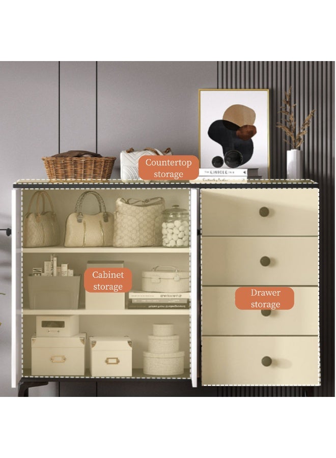GoldenLike  خزانة مطبخ، خزانة بوفيه، خزانة قهوة بأربعة أدراج وخزانة ذات بابين، خزانة جانبية خشبية، خزائن مدخل للحمام والمطبخ وغرفة المعيشة - Image 4