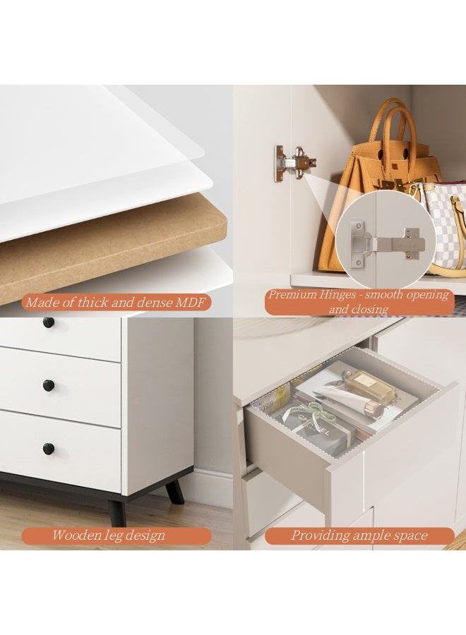 GoldenLike  خزانة مطبخ، خزانة بوفيه، خزانة قهوة بأربعة أدراج وخزانة ذات بابين، خزانة جانبية خشبية، خزائن مدخل للحمام والمطبخ وغرفة المعيشة - Image 5