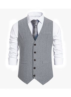 KUYING New Men's Retro V-Neck Fake Two Piece Vest  - Image 1