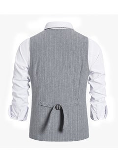 KUYING New Men's Retro V-Neck Fake Two Piece Vest  - Image 3