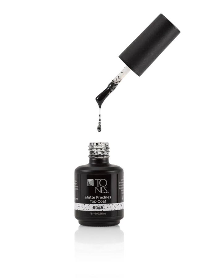 TONES Matte Freckles Top Coat Nail Polish Volumizing Gloss Formula Smooth Finish Nail Polish Art Long Wear High Impact Texture UV LED Extra Shine Long Lasting Black 15ml05floz - Image 3
