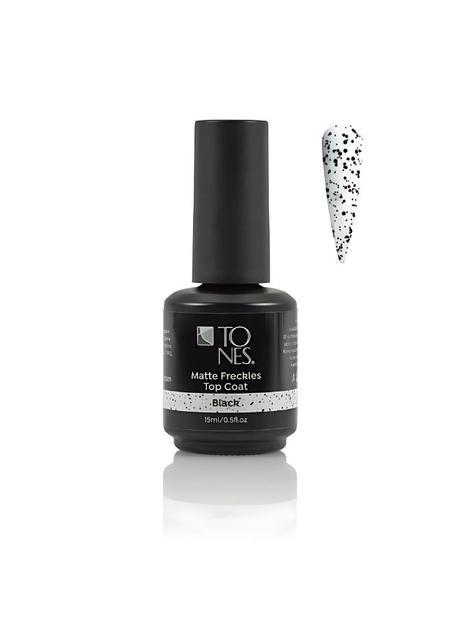 TONES Matte Freckles Top Coat Nail Polish Volumizing Gloss Formula Smooth Finish Nail Polish Art Long Wear High Impact Texture UV LED Extra Shine Long Lasting Black 15ml05floz - Image 2