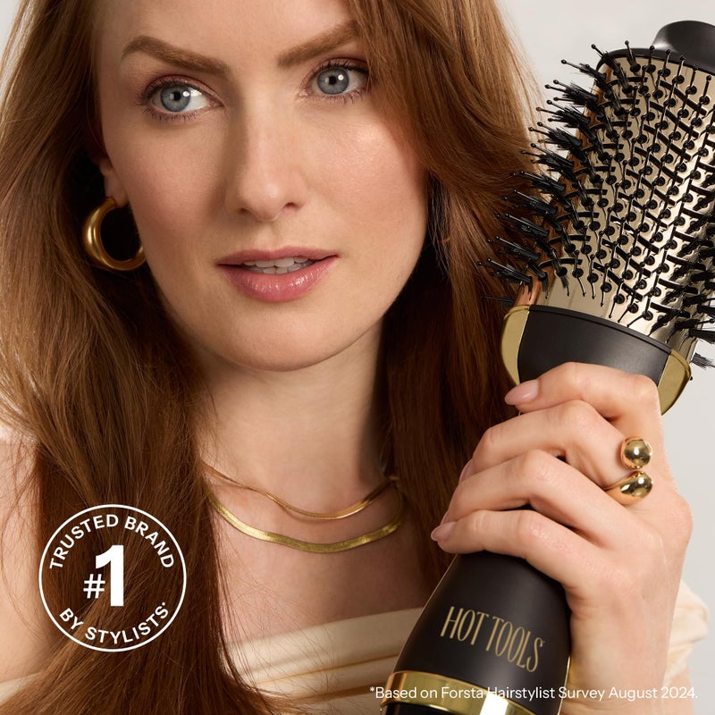 HOT TOOLS 24K Gold Blow Dryer Brush - Hot Air Brush for Salon-Worthy Volume in One Step - Volumizer with 24K Gold Technology for Fast Styling & Long-Lasting Results - Image 3