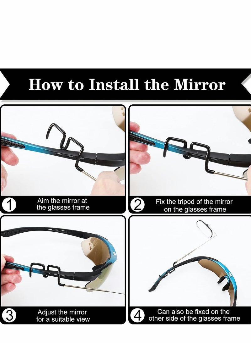 Excefore Bike Eyeglass Mirror, 360 Degree Adjustable Bicycle Cycling Rear View Wide Angle Mirror, Riding Accessories,1 Pack - Image 3