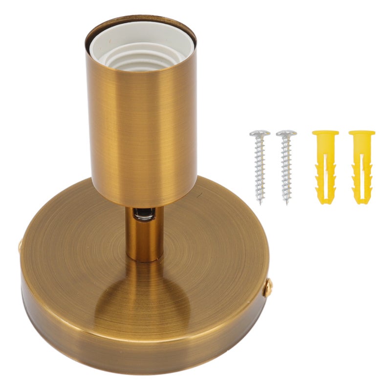 E27 E26 Wall Lamp Base 180 Degrees Up and Down Adjustable Iron Decoration Bulb Socket for Bedroom Living Room Gold - Image 1
