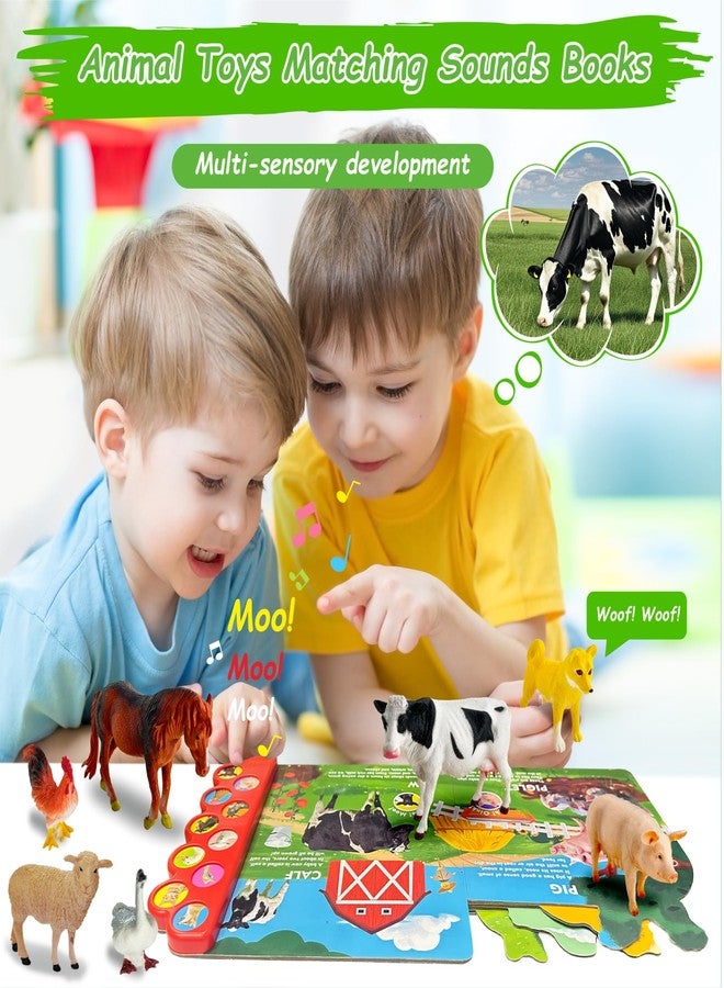 iGRATENS Farm Animals Figures Toys with Sound Books, 10PCS Farm Animals for Toddlers & Animal Sound Books with 10 Buttons, Plastic Animals, Farm Toys for Toddlers 3-5, Animal Lover Gifts for Kids - Image 2