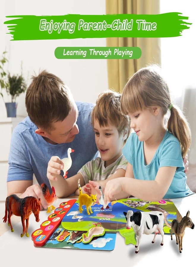 iGRATENS Farm Animals Figures Toys with Sound Books, 10PCS Farm Animals for Toddlers & Animal Sound Books with 10 Buttons, Plastic Animals, Farm Toys for Toddlers 3-5, Animal Lover Gifts for Kids - Image 4