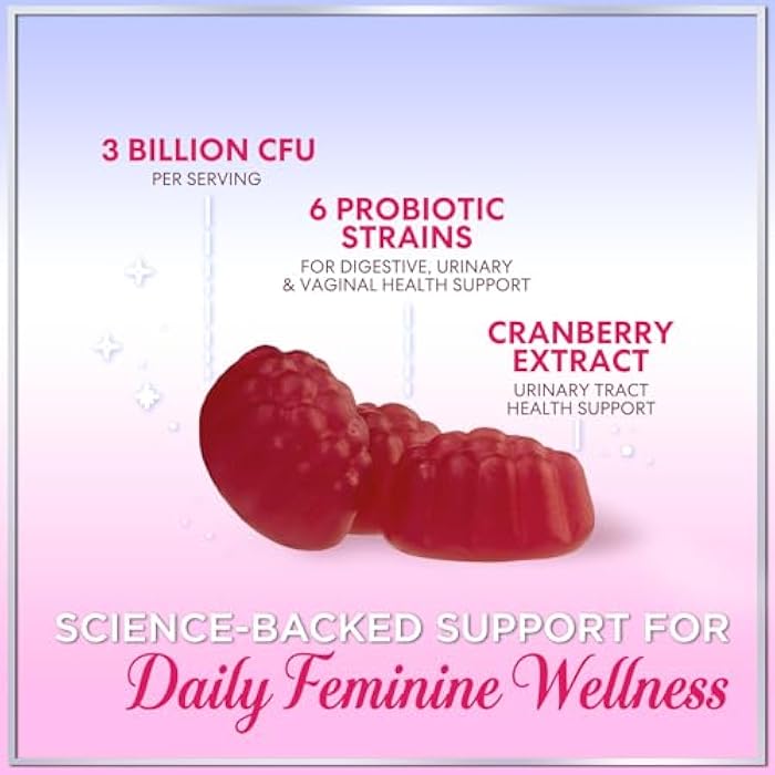 Hello Lovely! Probiotics for Women Gummies with Cranberry - 6 Premium Strains for PH Balance - Women Probiotics for Digestive Health, Vaginal & Immune Support, Women's Probiotic Feminine Health Gummy - 60 Gummies - Image 3